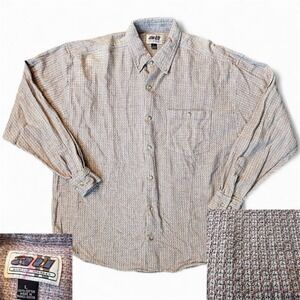 Vintage 90s Address Unknown Button Up Down Long Sleeve Shirt Geometric Mens L